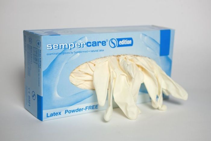 Рукавички латексні нестерильні, неопудрені, SemperCare